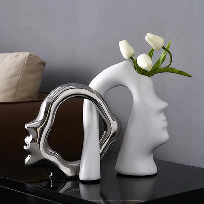 Abstract Face Flower Vase